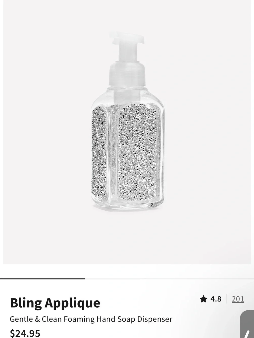 Silver Glitter Foaming Hand Soap Dispenser - Bath